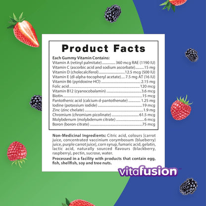 Vitafusion 男士多種維生素軟糖，每日多種維生素，健康新陳代謝 1、免疫支持 2、結締組織形成 3，150 粒（2.5 個月用量）。