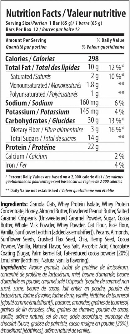 Nutrabolics Feed Bar, Salted Caramel Pecan, Real Food Protein Bar, 12 Bars