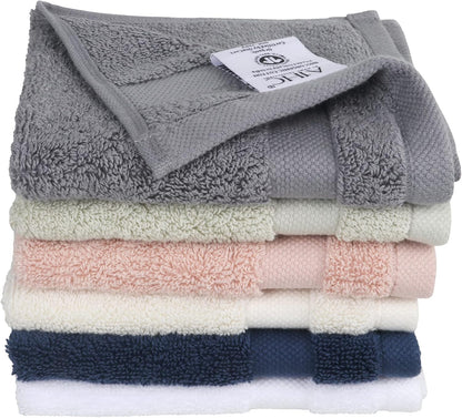 A1 HOME COLLECTIONS 100% Organic Cotton Towels 650 GSM Plush Feather Touch Quick Dry Wash Cloth, Pack of 60 GOTS Certified, Oeko-Tex Green Certified, Organic Cotton Wash Cloth, 13"X13"