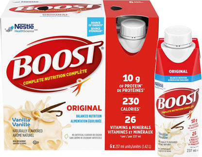 BOOST Original Meal Replacement Drink, 237 ml, 6 Count Variety Pack (Box Of 4) (Packaging May Vary) & Original Meal Replacement Drink, Vanilla, 24 x 237 ml - PACKAGING MAY VARY