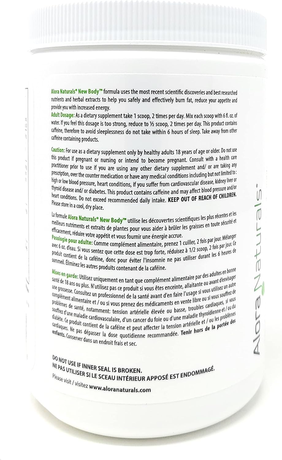 Alora Naturals - 全新体重管理粉红柠檬味，262.5克 - 极致生热燃脂配方 - 控制食欲、提升能量、增强专注力 - 融入绿茶