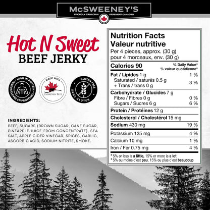 McSweeney's Hot N' Sweet Beef Jerky Bulk Case, 70g (Pack of 12)
