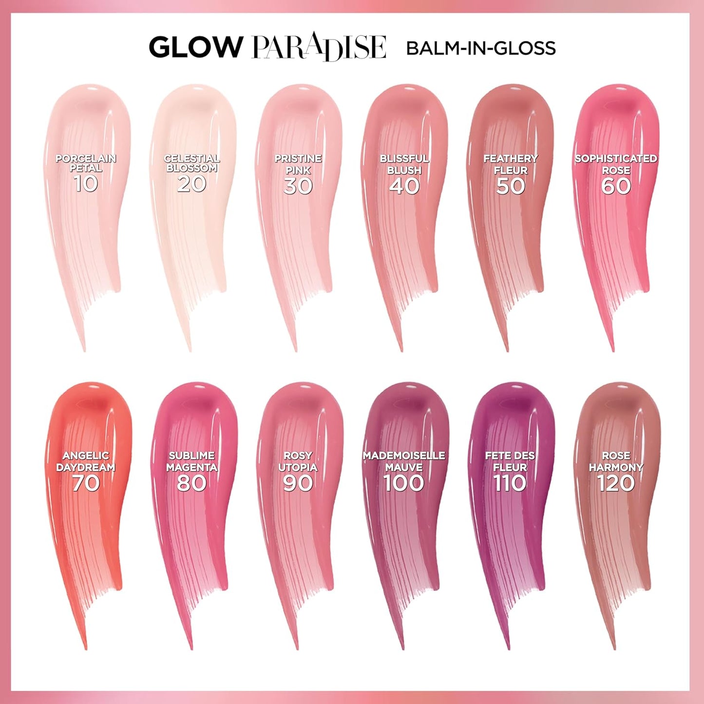 L’Oréal Paris Glow Paradise Balm-in-Gloss, Lip Balm, Non-Sticky Liquid Lip Balm with Pomegranate Extract & Hyaluronic Acid for Sensitive Lips, Dermatologist Tested, Rose Harmony, 0.23 fl. oz.