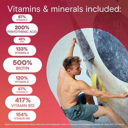 One A Day 成人複合維生素軟糖 - 男女每日補充軟糖，含維生素 A、B6、B12、C、D、E、生物素和鋅，支持免疫力和骨骼健康，頭髮和指甲，130 粒軟糖