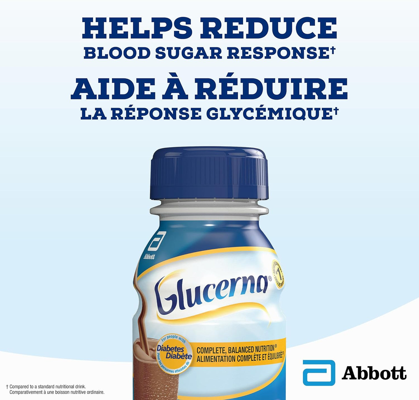 Glucerna Nutritional Drink, Meal Replacement Shakes, Complete, Balanced Nutrition For People With Diabetes, Chocolate, 6 x 237-mL Bottles