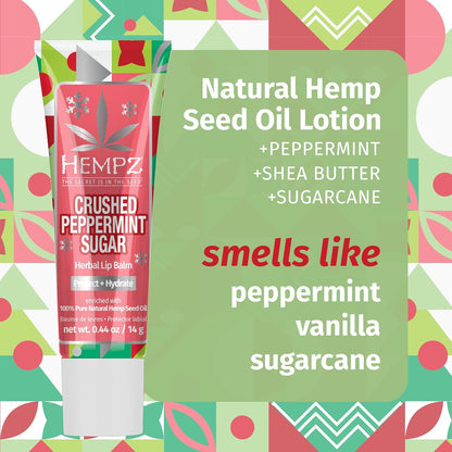 Hempz Crushed Peppermint Sugar Herbal Lip Balm .44 oz