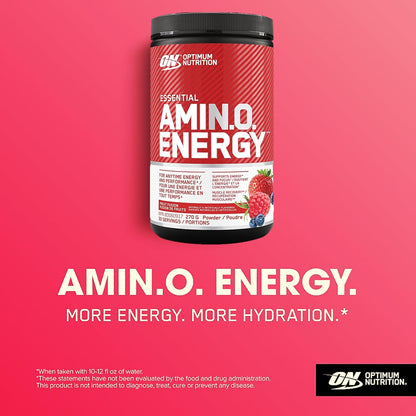 Optimum Nutrition 氨基能量粉：運動前和隨時補充能量，含綠茶、綠咖啡萃取 + BCAA - 水果融合：30 份 [270 克]（包裝可能有所不同）