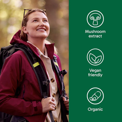 Organika Cordyceps Mushroom- Organic 500mg 4:1 Extract- Immune Support, Antioxidant Support- 120vcaps