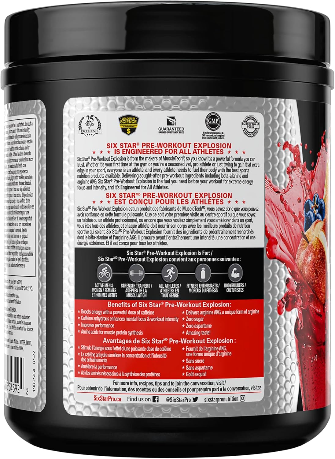 運動前 + 胺基酸加能量六星 | 鍛鍊前粉末，提升能量、專注力與強度 | 含咖啡因的 BCAA 粉末