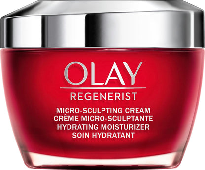 Olay Face Moisturizer, Regenerist Micro-Sculpting Facial Cream for Women - Instant Hydration, Anti-Aging, Anti-Wrinkle, Firming Skin Care - Hyaluronic Acid, Niacinamide, Amino Peptides, 50 mL