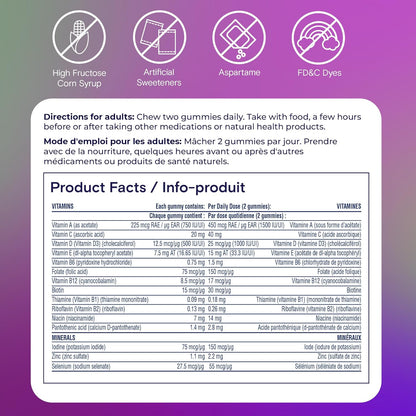 One A Day 女士 50 歲以上複合維生素軟糖 - 高級複合維生素軟糖，支持大腦功能和免疫力，富含維生素和礦物質，適合 50 歲以上女性，130 粒軟糖