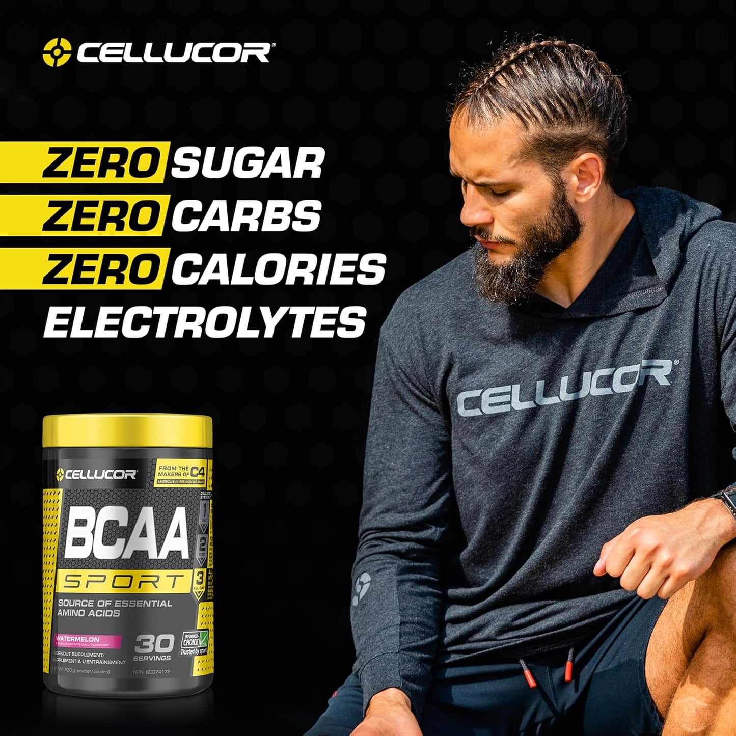 Cellucor BCAA Sport, Post-Workout Intra Workout Powder Sports Drink Supplements for Hydration Endurance & Recovery, Watermelon, 30 Servings