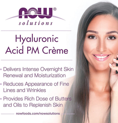 NOW Solutions, Hyaluronic Acid Creme, Rehydrating Moisture and Renewal Formula, 59ml