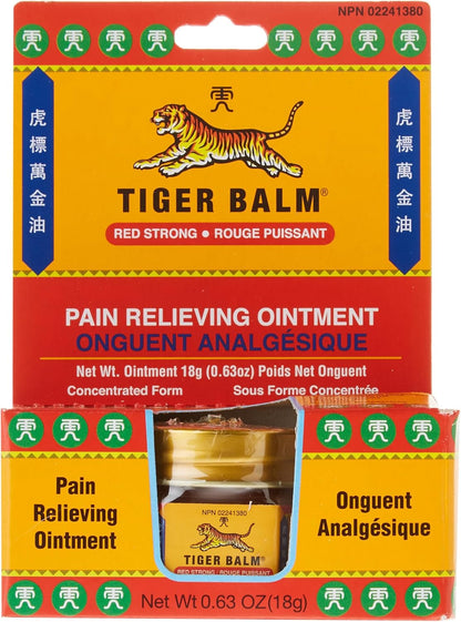 Tiger Balm Pain Relieving Red Extra Strength, 18g – Relief for Sore Muscles – Extra Strength Rub – Tiger Balm Extra Strength – Tiger Balm Ointment