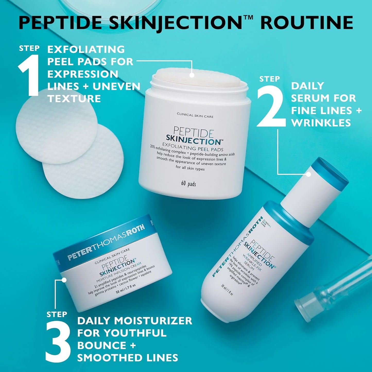 Peter Thomas Roth Peptide Skinjection Exfoliating Peel Pads - All Skin Types Pads Unisex-60 Pc