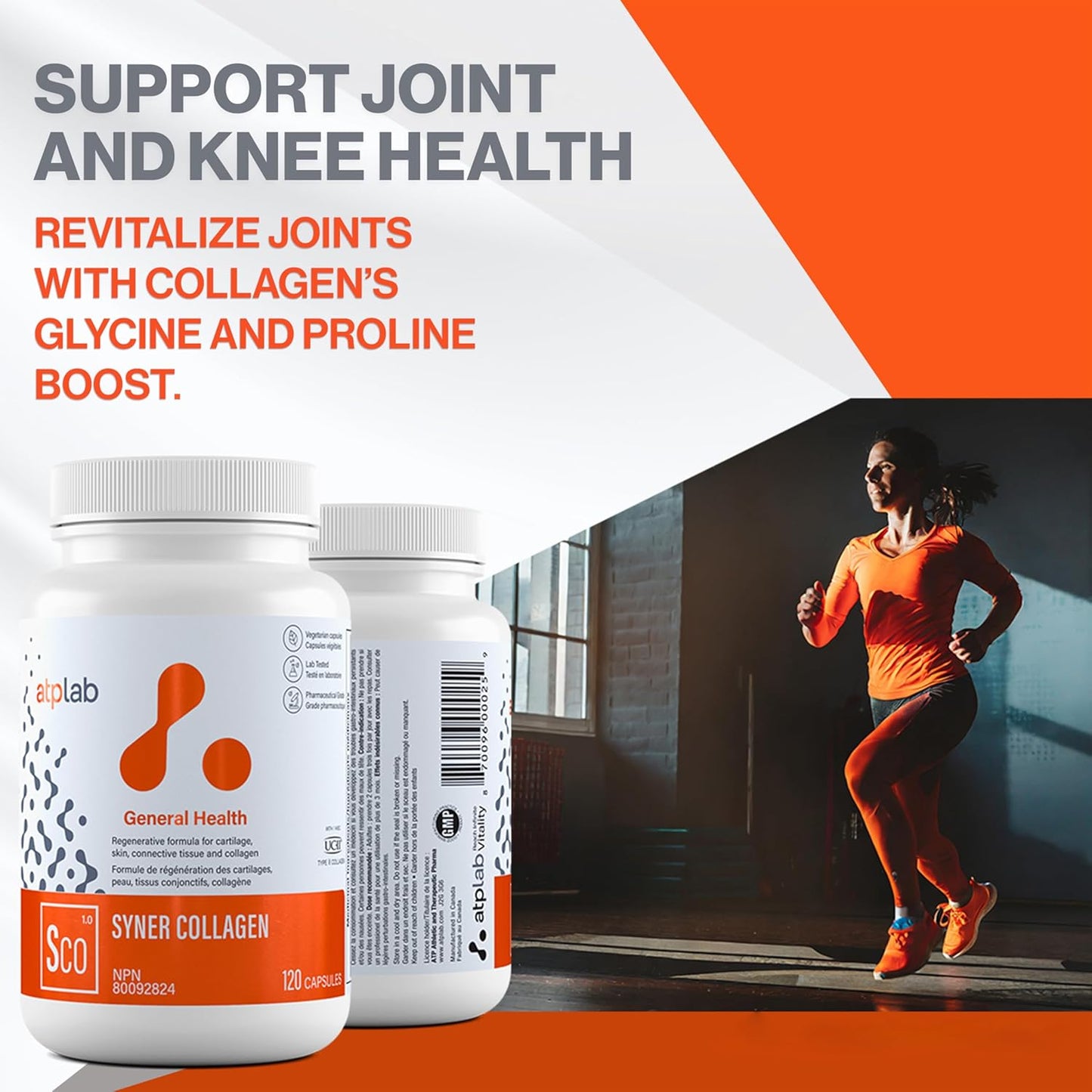 ATP LAB - Syner 胶原蛋白 120 粒胶囊 20 天用量 - 胶原蛋白补充剂胶囊 - 关节健康 - 膝关节疼痛缓解补充剂 - 软骨修复补充剂
