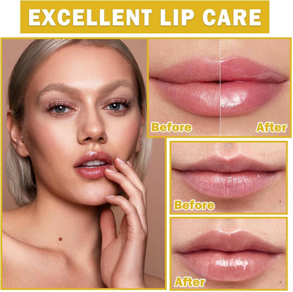 NVLEPTAP 2PCS Bee Lip Balm Honey Pot Honey Lip Balm Moisturizing Honey Lip Mask Lip Care Products Bee Lip Balm with Wand