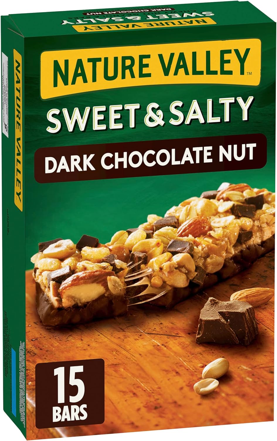 Nature Valley Sweet & Salty Dark Chocolate Nut Granola Bars, 15 Count & Protein Bars Peanut Almond & Dark Chocolate Flavour, 4-Count, 148 Gram