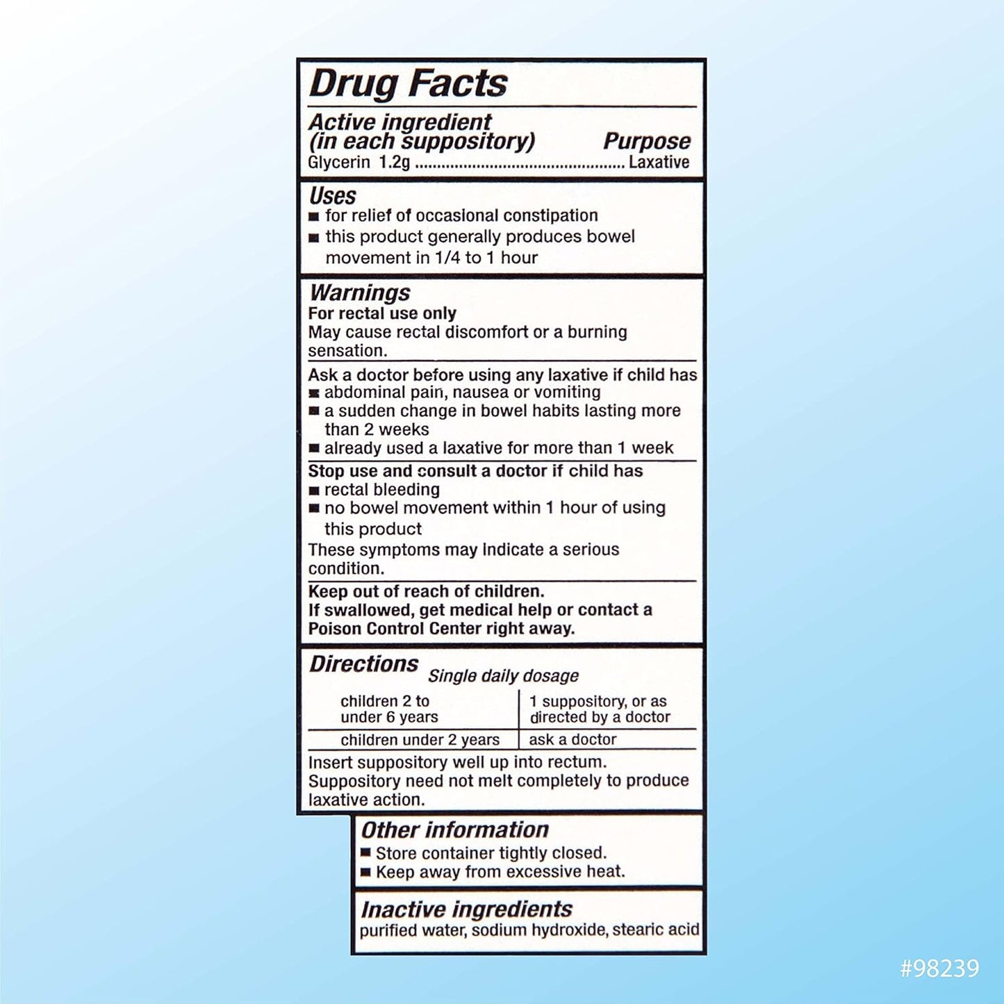 Quality Choice 婴儿甘油栓剂，缓解便秘，每剂 25 粒（2 包）