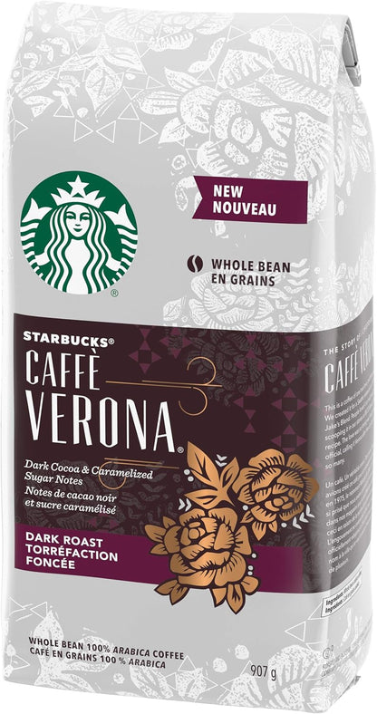 星巴克 Caffe Verona 全豆深度烘焙咖啡，907 克 & 研磨咖啡混合，793 克