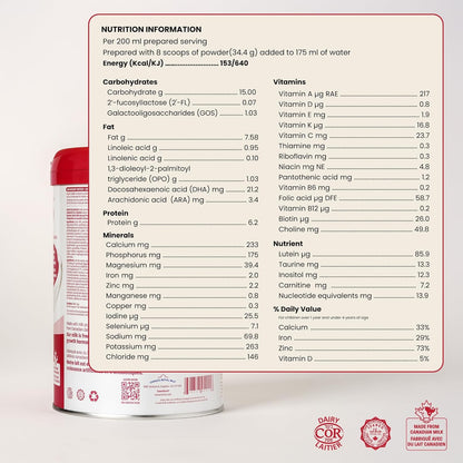 NIURISS Toddler Formula - With 27 micronutrients, OPO Lipids and GOS fiber. Toddler formula made in Canada from Canadian milk - Certified Kosher and Halal - 12-36 mo. 900g