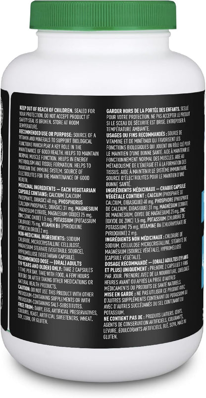 Electrolytes Boost Capsules - Healthy Hydration and Energy Boost, Infused with Zinc and Vitamin B6 for Enhanced Immunity and Muscle Function, BPA and Gluten Free - 200vcaps