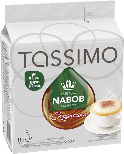 Tassimo Nabob Café Crema 咖啡单份 T 盘，110 克 & Tassimo Nabob 卡布奇诺咖啡单份 T 盘，263 克