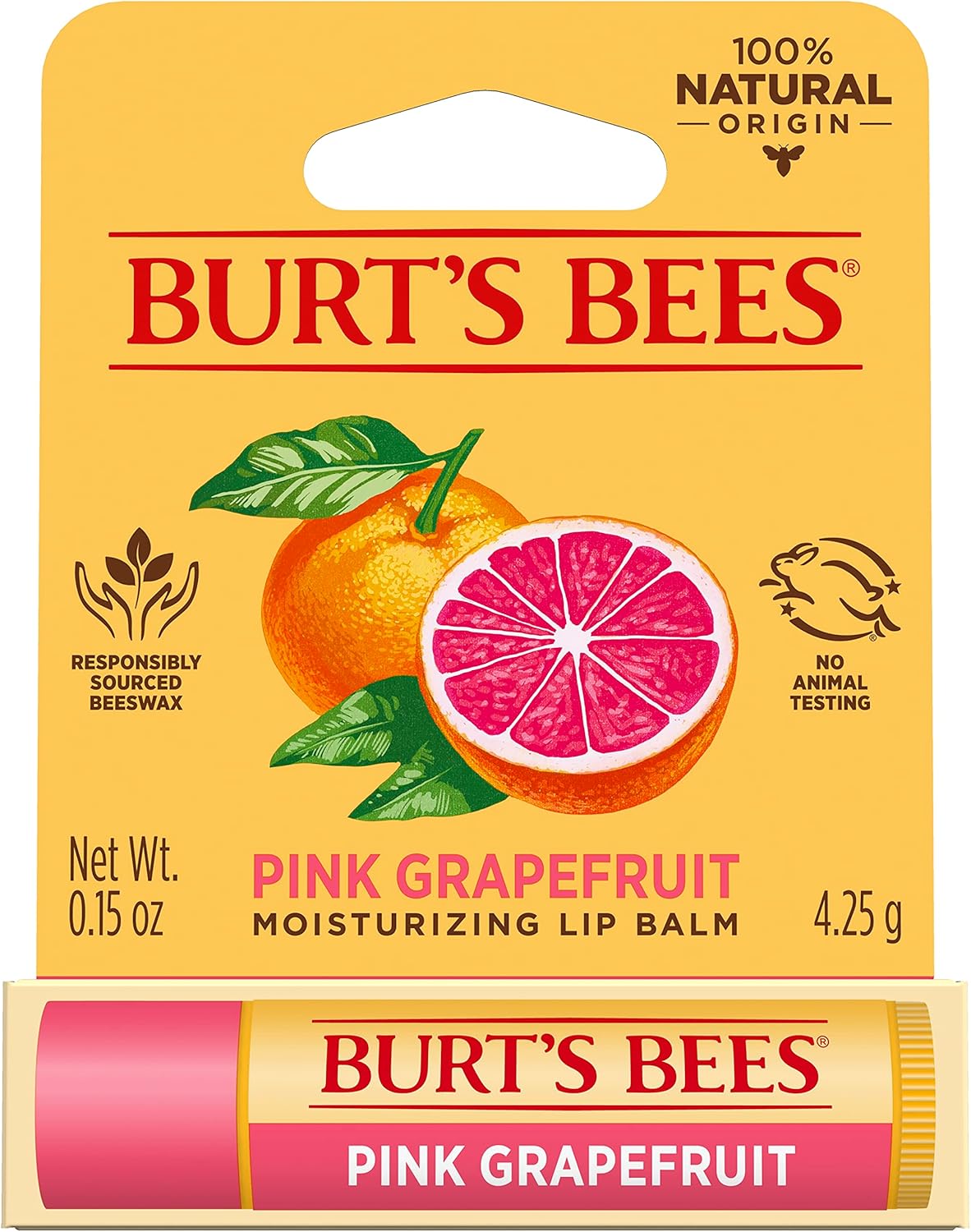 Pink Grapefruit Moisturizing Lip Balm Blister by Burts Bees for Unisex - 0.15 oz Lip Balm