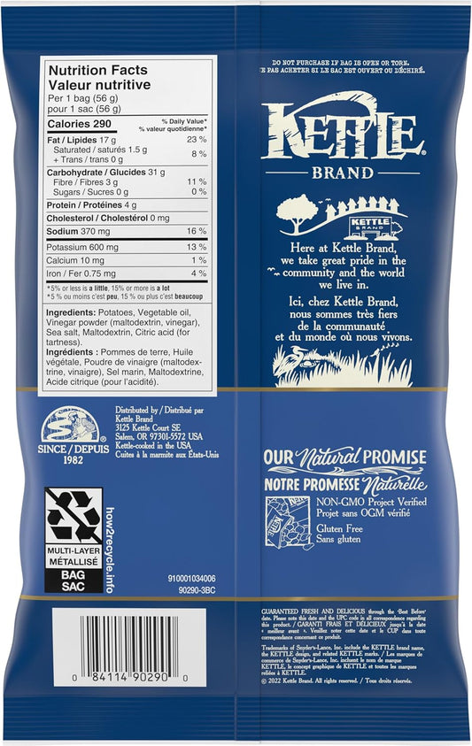 水壶薯片 - 盐醋味（24 袋，56 克）