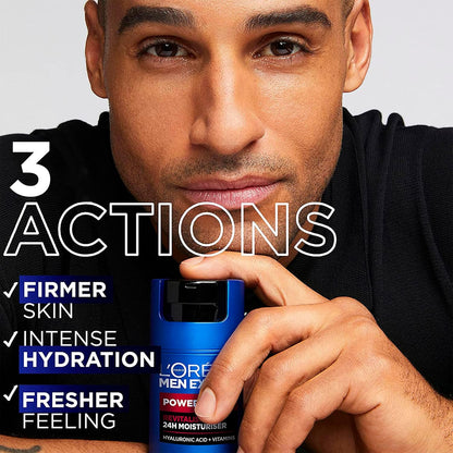 L’Oréal Paris Men Expert Face Cream Men with Hyaluronic Acid and Vitamins, Fights Signs of Aging, Power Age, Packaging May Vary, 50 mL