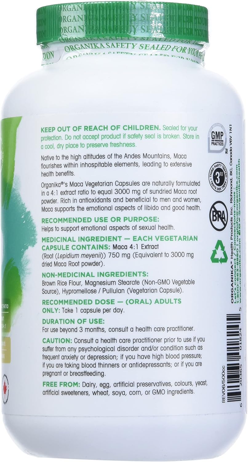 Organika 南非醉茄緩解壓力、助眠、改善情緒 + Organika 瑪卡 4:1 強度 (3000 毫克) 激素平衡和能量套裝