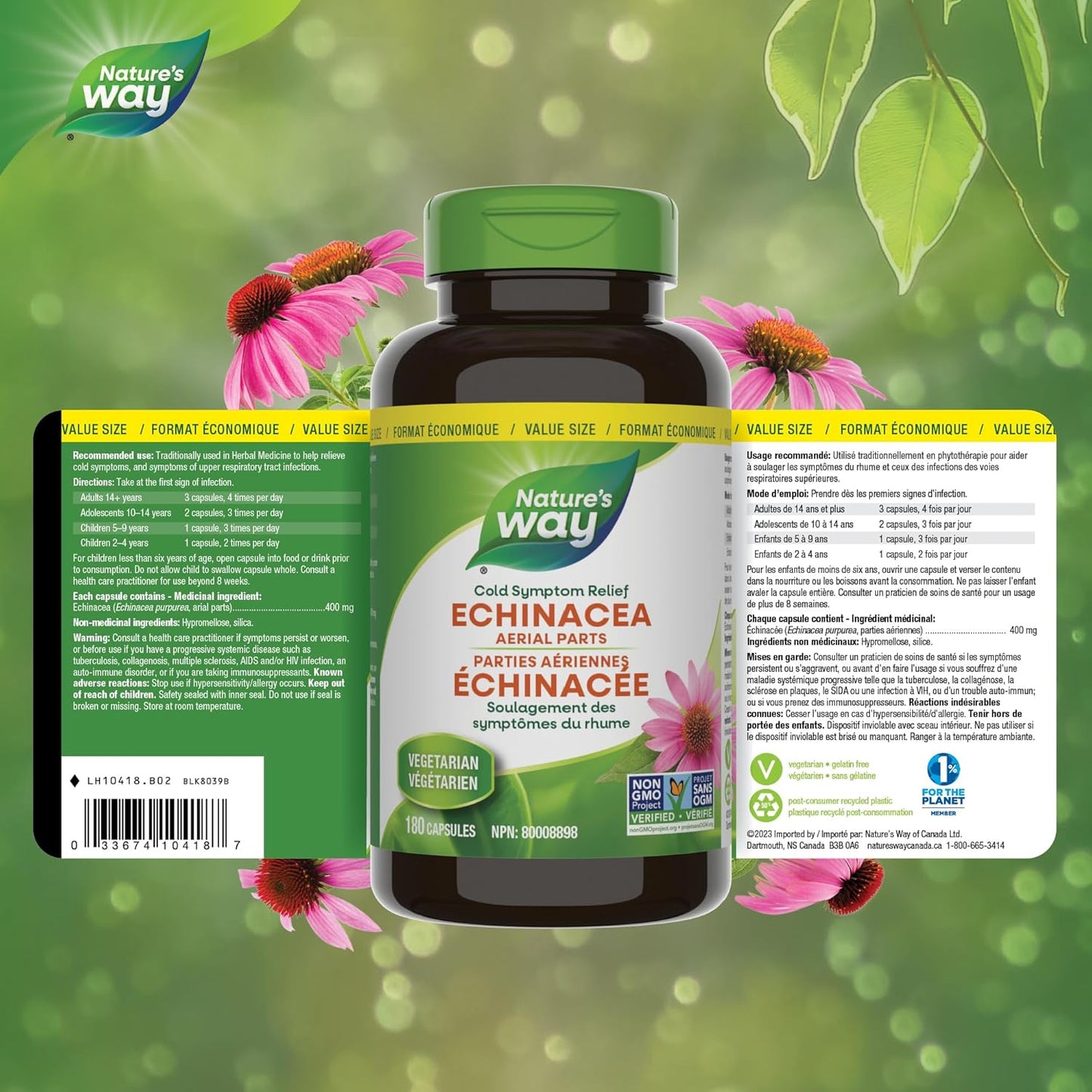 Nature's Way 紫锥菊保健品，180 粒