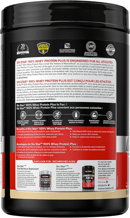 Six Star 乳清蛋白增强剂（分离蛋白和肽）增肌粉 | 巧克力+香草口味，每包 2 磅