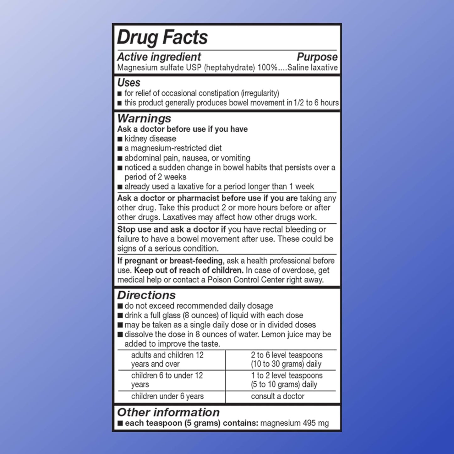 Quality Choice Epsom Salt, 1 Pound