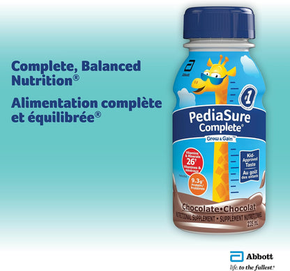 PediaSure Complete，營養補充劑，兒童營養奶昔，可作為早餐飲品，香草味，4 x 235 毫升瓶裝