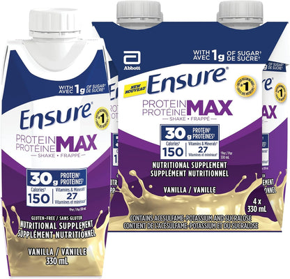 Ensure Protein Max Nutritional Supplement, Vanilla, 330 millilitre (Pack of 4)