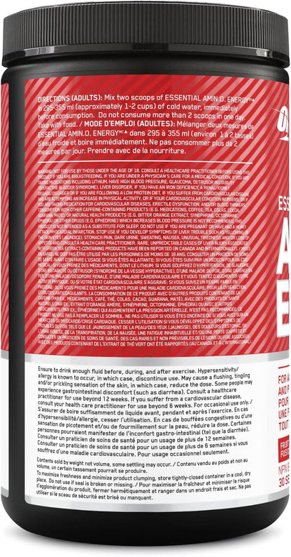 Optimum Nutrition 氨基能量粉：運動前和隨時補充能量，含綠茶、綠咖啡萃取 + BCAA - 水果融合：30 份 [270 克]（包裝可能有所不同）