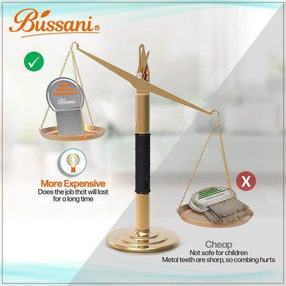 Bussani 虱子梳 – 304 不锈钢梳齿 – 适用于儿童、成人和宠物 – 防锈、可重复使用、易于清洁的猫狗跳蚤梳 - Peigne a Poux