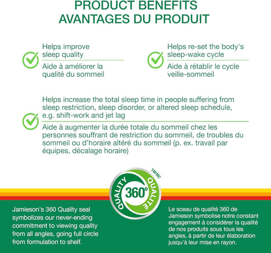 Jamieson 褪黑素 2.5 毫克软糖，天然草莓味，改善睡眠质量，延长睡眠时间，帮助重置睡眠-觉醒周期。素食，非转基因，无麸质，不含人工香料、色素或防腐剂，60 粒装，加拿大制造