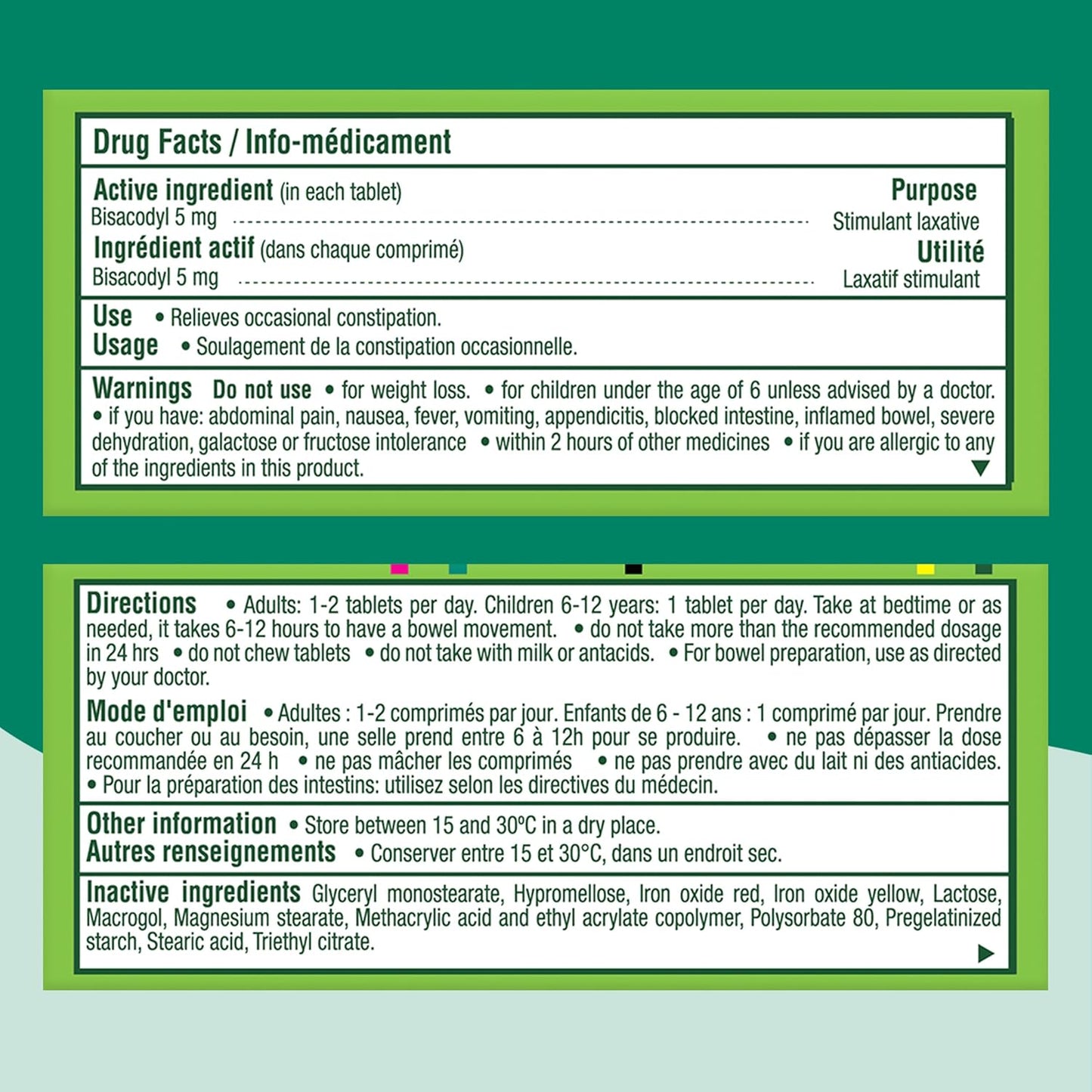 Dulcolax 比沙可啶片，5 毫克刺激性泻药，用于缓解偶尔便秘，适用于成人、6 岁以上儿童和哺乳期妇女的泻药和便秘缓解，10 片