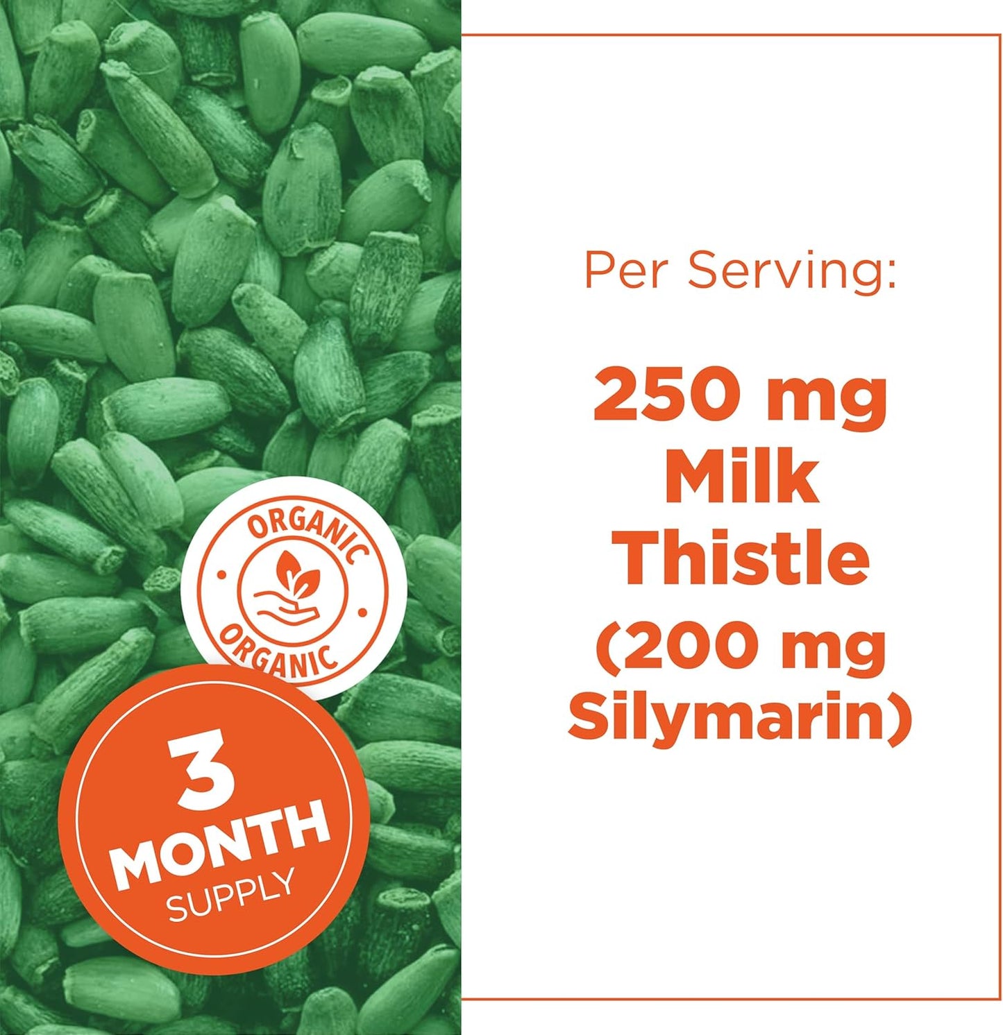 PlantVital Organic Milk Thistle Extract Capsules - Made in Canada - Vegan - 80% Silymarin Flavonoids - Can support liver function and digestive disturbances - Non-GMO - 3 Months Supply - 90 Capsules