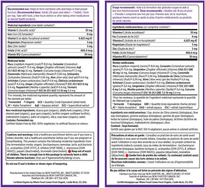 New Chapter 發酵鐵補充劑 - 鐵食品複合物，含機非基因改造成分 - 60 粒