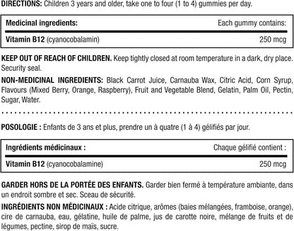 自然之宝儿童维生素 B12 助您健康成长，每粒软糖仅含 1 克糖，适用于维生素 B12 缺乏症，促进能量和营养代谢，支持免疫系统，促进生长发育，300 克