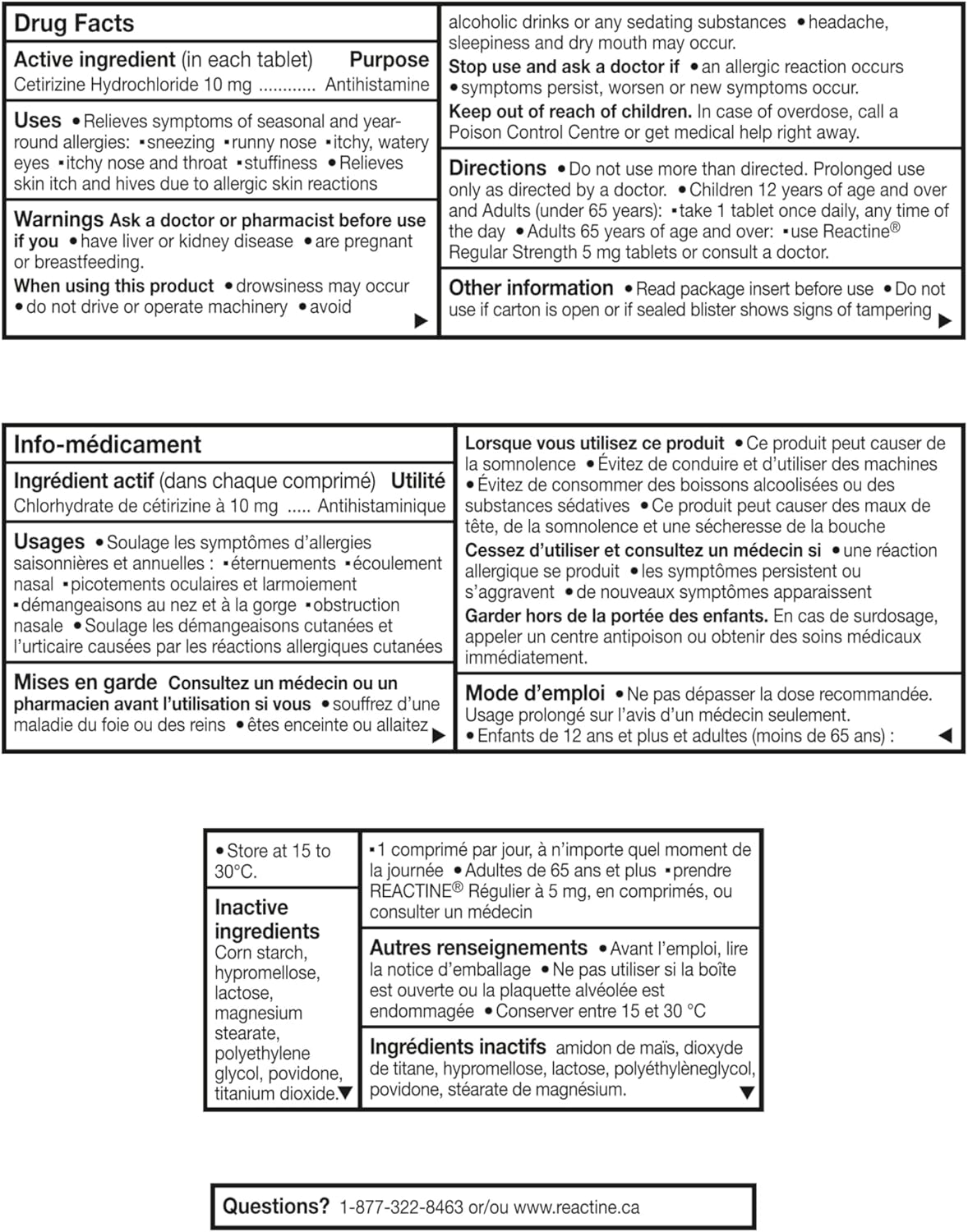 Reactine Extra Strength Antihistamine Tablets - 10mg Cetirizine Hydrochloride - 24 Hour Allergy Relief Medicine - 84 Count