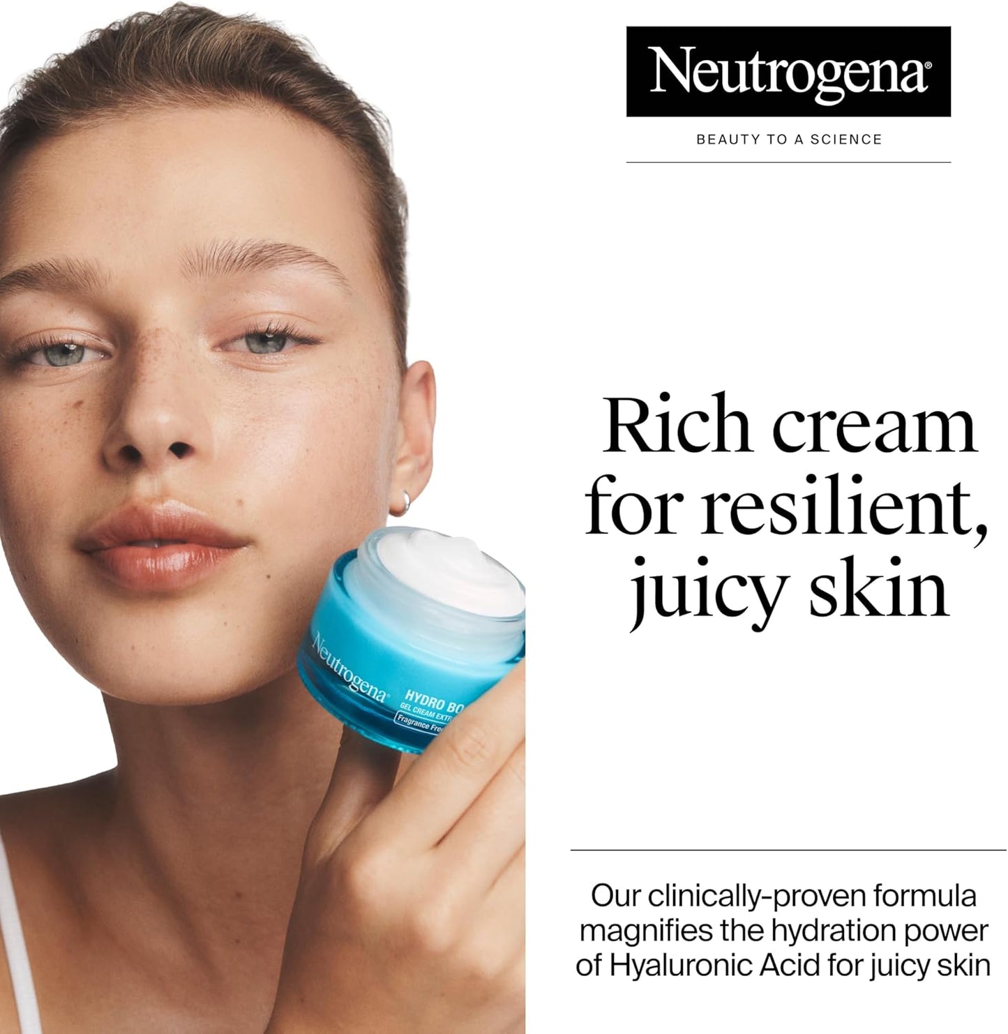 Neutrogena Fragrance Free Hydro Boost Gel Cream for Extra Dry Skin, Hyaluronic Acid Face Moisturizer for Extra-Dry Skin, Sensitive & Acne-Prone Skin Provides Long Lasting Hydration, Non-Comedogenic, 50ml