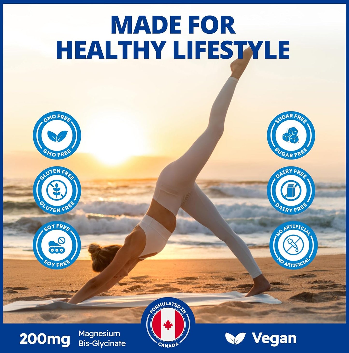 CanPrev 純雙甘氨酸鎂 200 毫克，240 粒素食膠囊，240 天供應量 - 溫和呵護胃部 - 雙甘氨酸鎂補充劑 - 元素螯合複合物，有助於放鬆和肌肉舒適