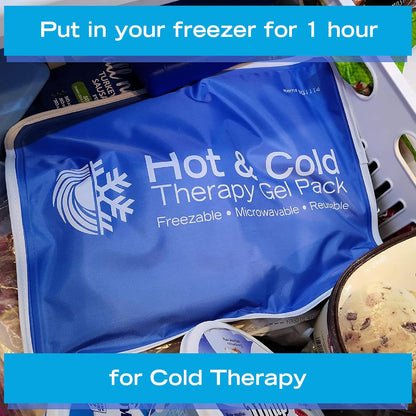 Roscoe 医用凝胶冰袋可重复使用，冷敷袋适用于受伤可重复使用，肩部冰袋，膝盖冰袋，冷热敷袋，背部冰袋，11 x 14 英寸，大号冰袋