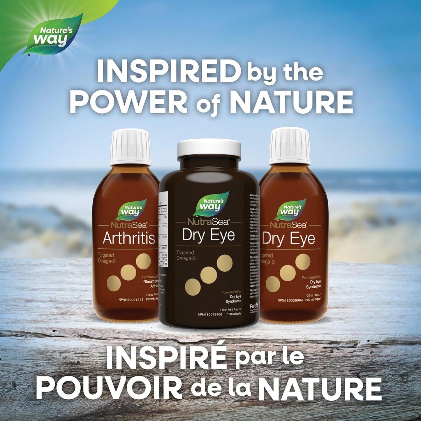 Nature's Way NutraSea 乾眼症高級 Omega-3 補充劑 - 有助於改善乾眼症症狀並支持正常的淚液功能 - 1500 毫克 EPA+ DHA 和 150 毫克 GLA 混合物 - 120 粒軟膠囊，清新薄荷味