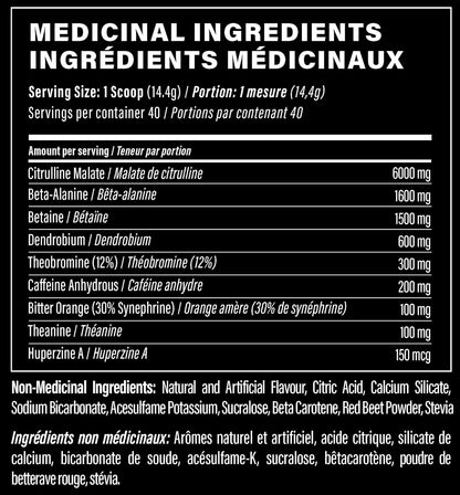 Nutrabolics Supernova Legacy - 專注力、能量和高強度泵感，不含肌酸的運動前補充劑，含瓜氨酸和β-丙氨酸 - 40 份，陽光能量