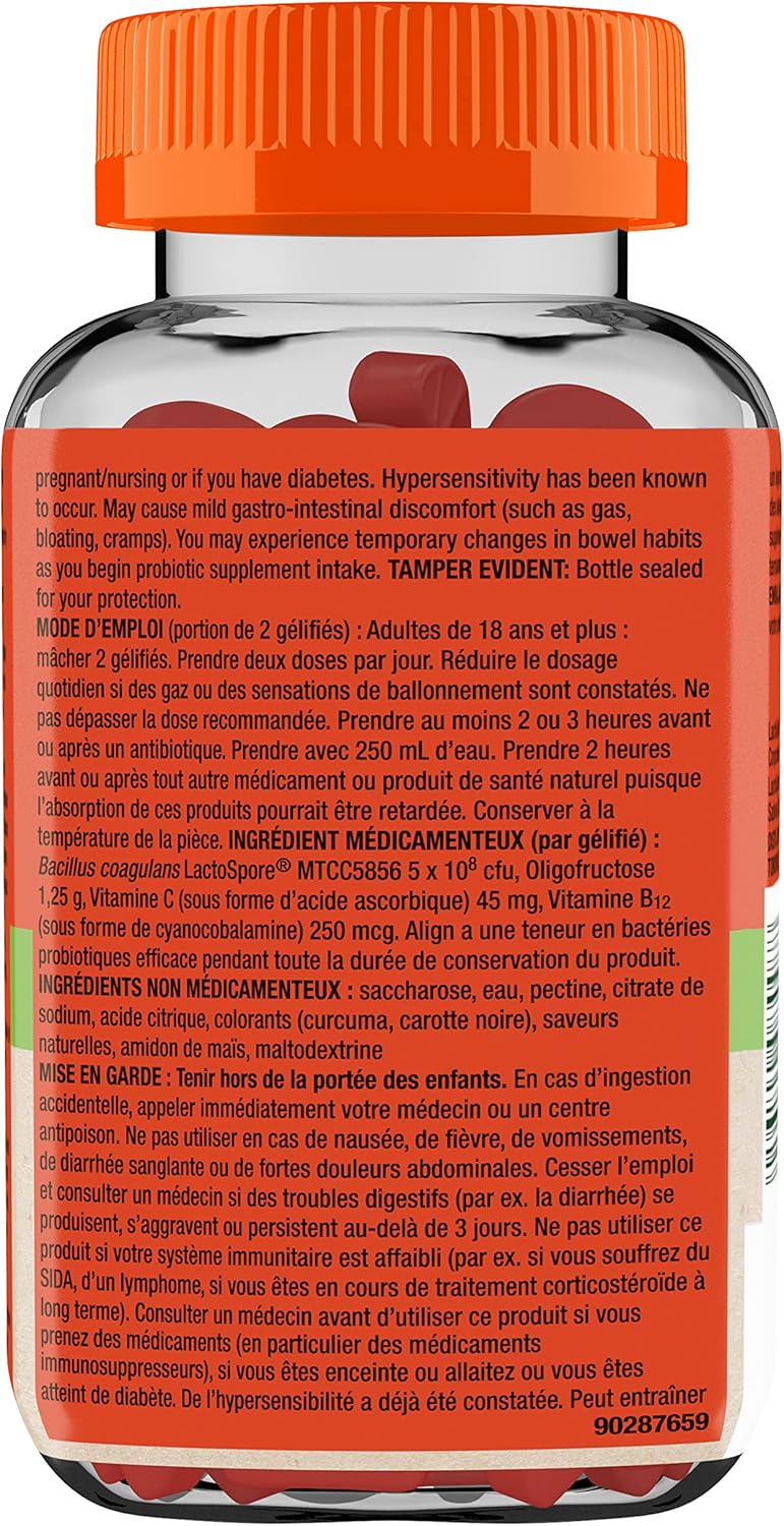 Align 肠道健康与免疫益生元 + 益生菌软糖，男女适用，有助于维持身体健康和免疫功能，柑橘味，50 粒